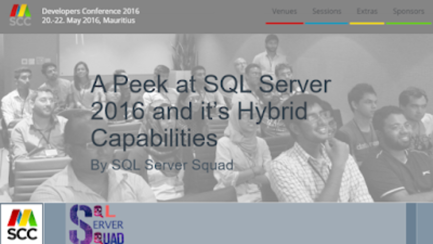 Developers Conference 2016 – SQL Server